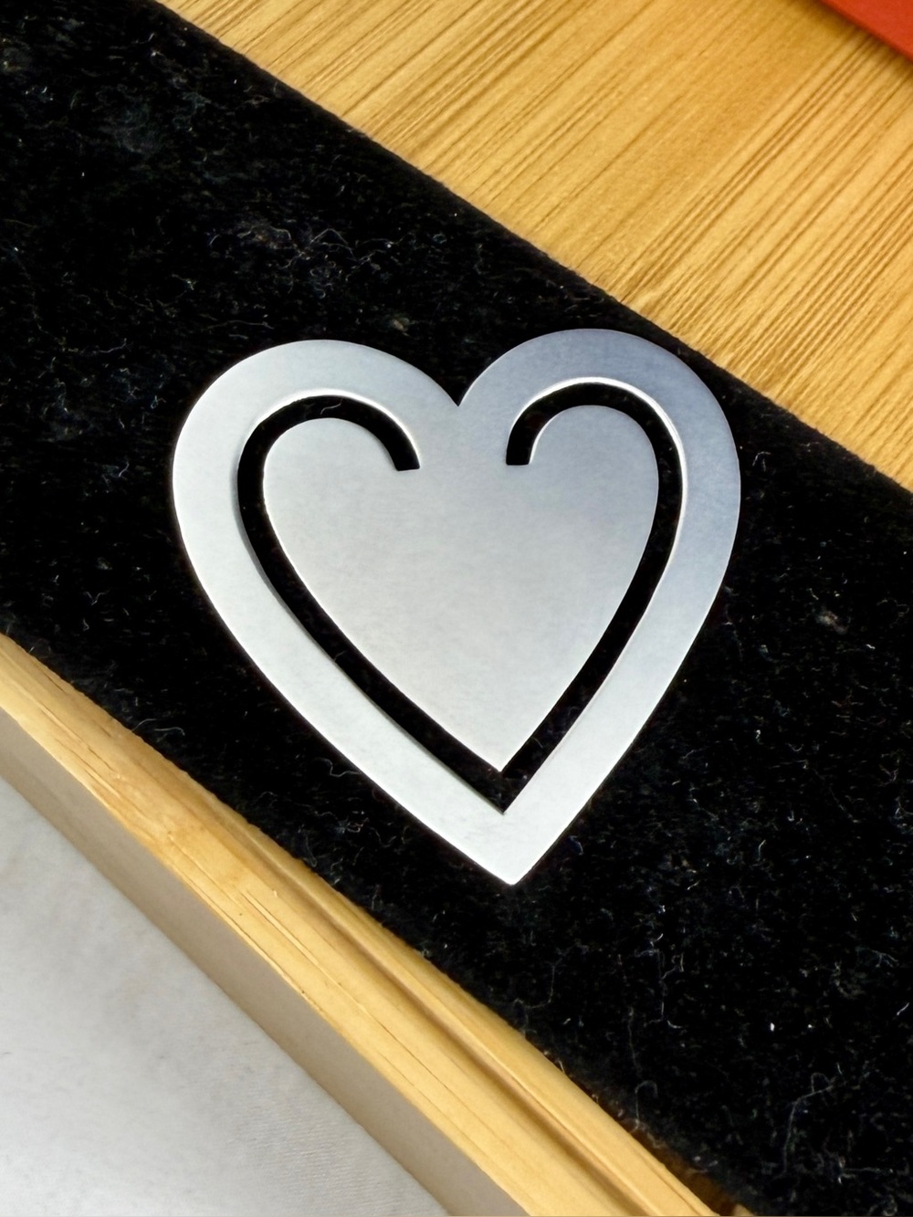 JAMES AVERY Vintage Sterling Silver Large Heart Bookmark; RETIRED
